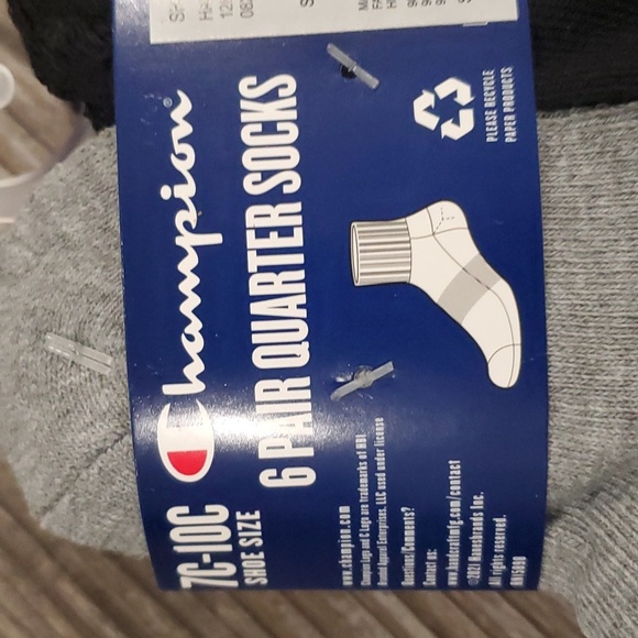 Champion 6 Pairs of Quarter Socks Size 7-10 - Picture 4 of 5